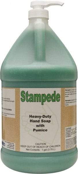 Detco - 1 Gal Bottle Gel Hand Cleaner with Grit - Green, Almond Scent - Exact Tool & Supply