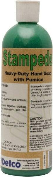 Detco - 16 oz Bottle Gel Hand Cleaner with Grit - Green, Almond Scent - Exact Tool & Supply