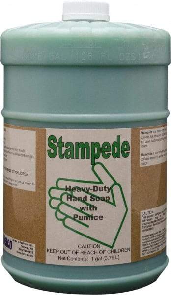 Detco - 1 Gal Bottle Gel Hand Cleaner with Grit - Green, Almond Scent - Exact Tool & Supply