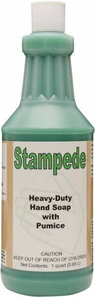 Detco - 32 oz Bottle Gel Hand Cleaner with Grit - Green, Almond Scent - Exact Tool & Supply