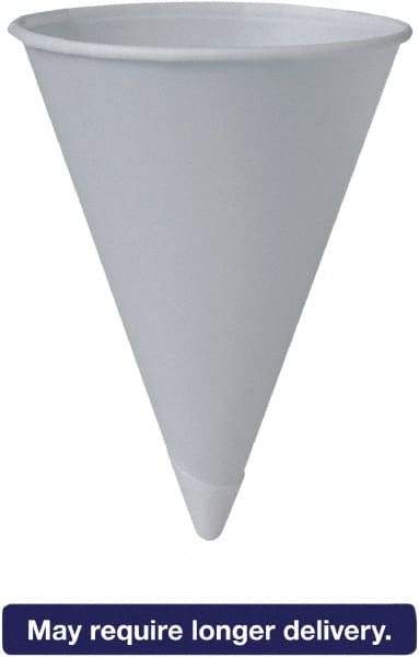 Solo - Bare Treated Paper Cone Water Cups, 6 oz, 200/Sleeve, 25 Sleeves/Carton - White - Exact Tool & Supply
