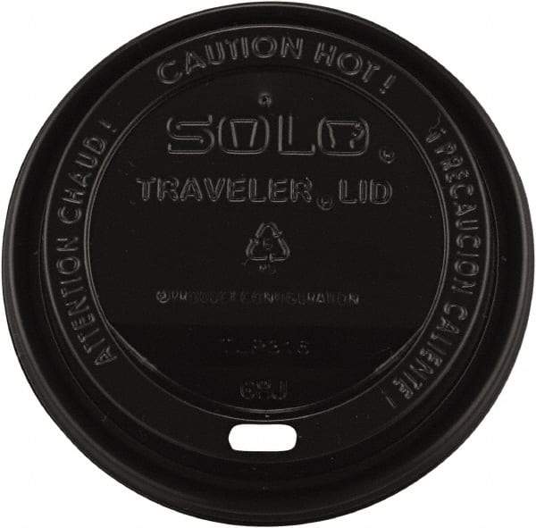 Solo - Traveler Drink-Thru Lids, 10-24 oz Cups - Black - Exact Tool & Supply