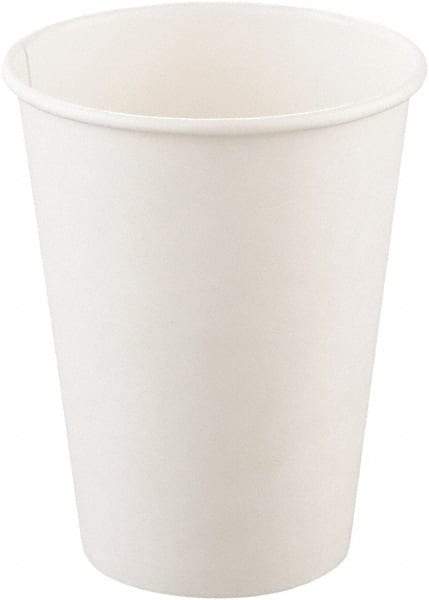 Solo - Single-Sided Poly Paper Hot Cups, 12 oz, 50/Bag, 20 Bags/Carton - White - Exact Tool & Supply