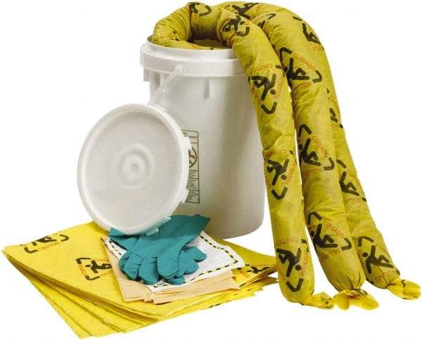 Brady SPC Sorbents - 10 Gal Capacity Chemical Spill Kit - 6.5 Gal Polyethylene Bucket - Exact Tool & Supply