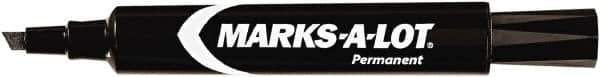 Marks-A-Lot - Black Permanent Marker - Chisel Tip, AP Nontoxic Ink - Exact Tool & Supply
