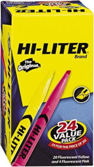 HiLiter - Yellow, Pink Highlighter - Chisel Tip, AP Nontoxic Ink - Exact Tool & Supply