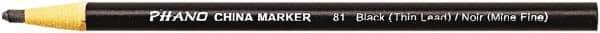 DIXON - Black China Marker - Soft Crayon Tip, Wax - Exact Tool & Supply