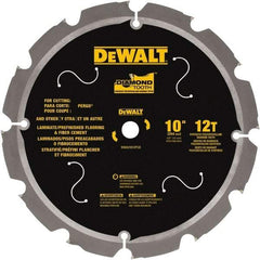 DeWALT - 10" Diam, 15.88mm Arbor Hole Diam, 12 Tooth Wet & Dry Cut Saw Blade - Steel, Smooth Action, Standard Round Arbor - Exact Tool & Supply