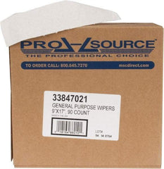 PRO-SOURCE - Dry General Purpose Wipes - Pop-Up, 17" x 9" Sheet Size, White - Exact Tool & Supply