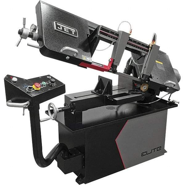 Jet - 6 x 16" Max Capacity, Manual Variable Speed Pulley Horizontal Bandsaw - 50 to 275 SFPM Blade Speed, 115/230 Volts, 1 Phase - Exact Tool & Supply