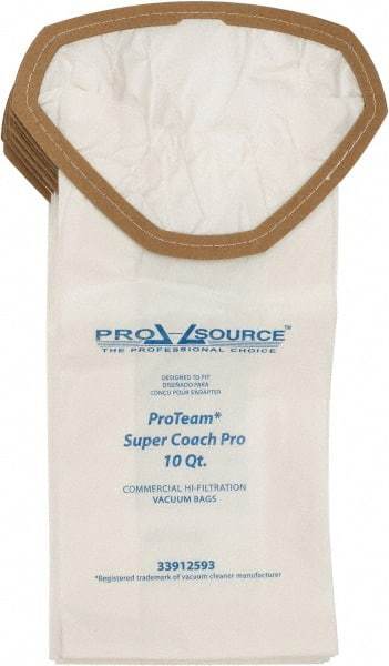 PRO-SOURCE - 2.5 Gal Meltblown Polypropylene & Paper Vacuum Bag - For ProTeam Super Coach Pro 6, GoFree Pro & ProVac FS 6 Qt Backpacks - Exact Tool & Supply