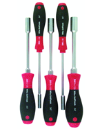 5 Piece - 5.0 - 11.0mm - SoftFinish® Grip Metric Nut Driver Set with Hex Bolster - Exact Tool & Supply