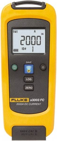 Fluke - A3003FC, CAT IV, CAT III, Digital Wireless Clamp Meter with 2.5197" Clamp On Jaws - 2000 AC/DC Amps, 2000 DC Amps, Measures Current - Exact Tool & Supply