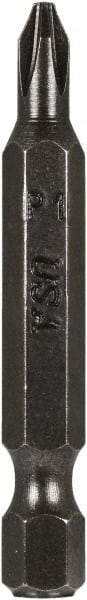 Montana - #1 Phillips Screwdriver Bit - 1/4" Hex Drive, 2" OAL - Exact Tool & Supply