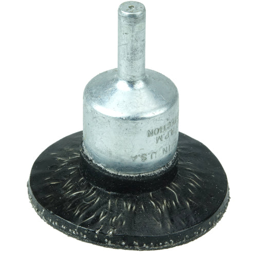 1-3/4″ Polyflex Encapsulated Circular Flared Crimped Wire End Brush, .020″ Steel Fill - Exact Tool & Supply