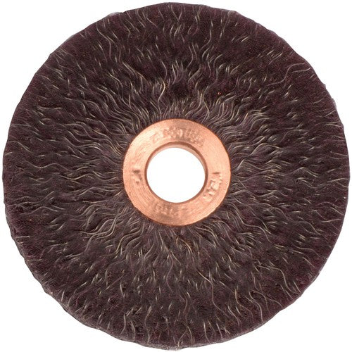 3″ Polyflex Encapsulated Small Diameter Crimped Wire Wheel, .014″ Steel Fill, 1/2″ Arbor Hole - Exact Tool & Supply