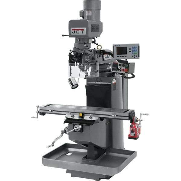 Jet - 9" Table Width x 49" Table Length, Electronic Variable Speed Control, 3 Phase Knee Milling Machine - 3 hp - Exact Tool & Supply