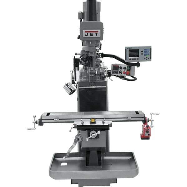 Jet - 9" Table Width x 49" Table Length, Electronic Variable Speed Control, 3 Phase Knee Milling Machine - 3 hp - Exact Tool & Supply