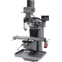 Jet - 9" Table Width x 49" Table Length, Electronic Variable Speed Control, 3 Phase Knee Milling Machine - 3 hp - Exact Tool & Supply