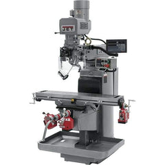 Jet - 10" Table Width x 50" Table Length, Electronic Variable Speed Control, 3 Phase Knee Milling Machine - 3 hp - Exact Tool & Supply