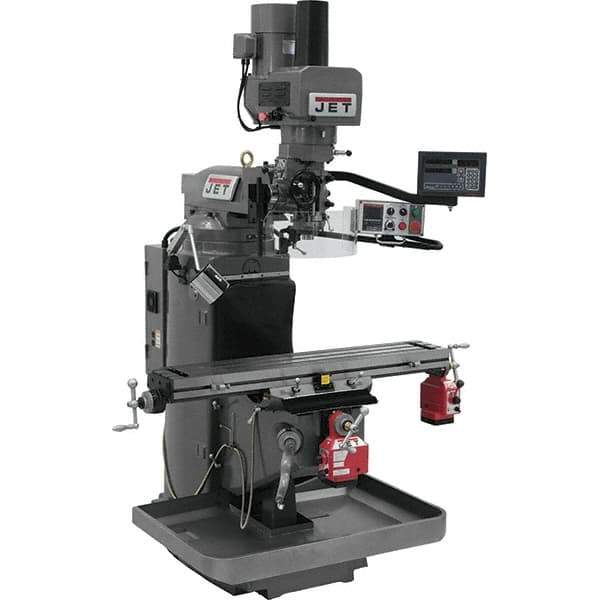 Jet - 9" Table Width x 49" Table Length, Electronic Variable Speed Control, 3 Phase Knee Milling Machine - 3 hp - Exact Tool & Supply