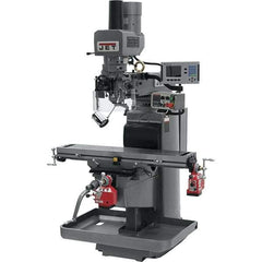 Jet - 10" Table Width x 50" Table Length, Electronic Variable Speed Control, 3 Phase Knee Milling Machine - 3 hp - Exact Tool & Supply