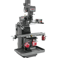 Jet - 9" Table Width x 49" Table Length, Electronic Variable Speed Control, 3 Phase Knee Milling Machine - 3 hp - Exact Tool & Supply