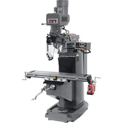 Jet - 9" Table Width x 49" Table Length, Electronic Variable Speed Control, 3 Phase Knee Milling Machine - 3 hp - Exact Tool & Supply