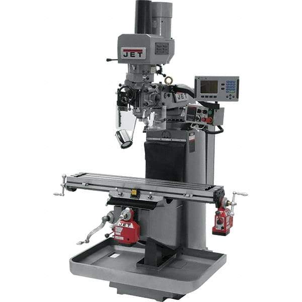 Jet - 9" Table Width x 49" Table Length, Electronic Variable Speed Control, 3 Phase Knee Milling Machine - 3 hp - Exact Tool & Supply