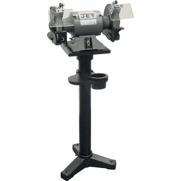 Jet - 8" Wheel Diam x 1" Wheel Width, 1 hp Bench Grinder - 1 Phase, 3,450 Max RPM, 115 Volts - Exact Tool & Supply