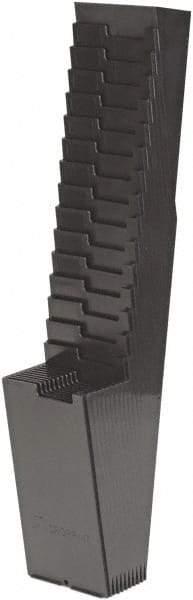 Acroprint Time Recorder - 34-1/4" High x 5" Wide 25 Pocket Adjustable Time Card Rack - Black, Use with Time Cards - Exact Tool & Supply