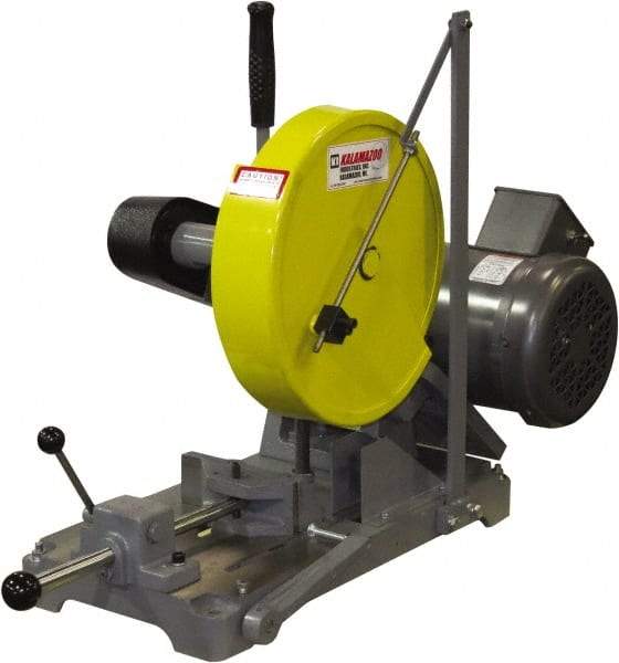 Kalamazoo - 10" Blade Diam, 5/8" Arbor Hole, Straight Chop & Cutoff Saw - 3,450 RPM, 3 hp, 220/440 Volts, 1 or 3 Phase - Exact Tool & Supply