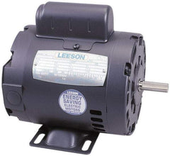 Leeson - 1 Max hp, 3,450 Max RPM, Electric AC DC Motor - 115, 208, 230 V Input, Single Phase, 56 Frame - Exact Tool & Supply