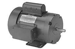 Leeson - 1/2 Max hp, 3,450 Max RPM, Electric AC DC Motor - 115, 208, 230 V Input, Single Phase, 48 Frame - Exact Tool & Supply