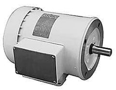 Leeson - 1/2 Max hp, 3,450 Max RPM, Electric AC DC Motor - 208-230/460 V Input, Three Phase, D56C Frame - Exact Tool & Supply