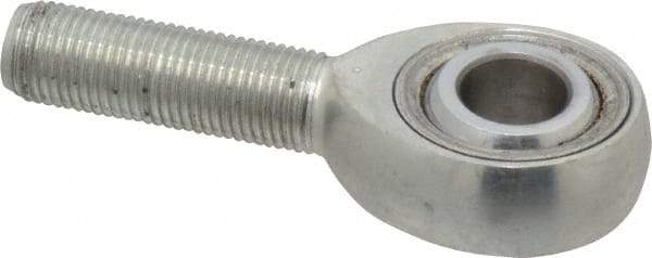 Made in USA - 1/2" ID, 1-5/16" Max OD, 16,242 Lb Max Static Cap, Plain Male Spherical Rod End - 1/2-20 RH, Alloy Steel with Steel Raceway - Exact Tool & Supply