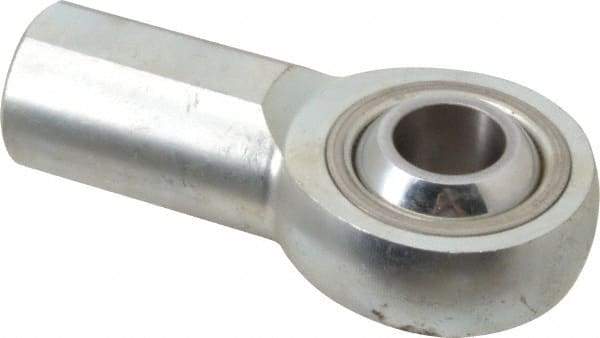 Made in USA - 2-3/4" ID, 2-3/4" Max OD, 76,205 Lb Max Static Cap, Plain Female Spherical Rod End - 1-1/4 - 12 RH, Alloy Steel with Steel Raceway - Exact Tool & Supply