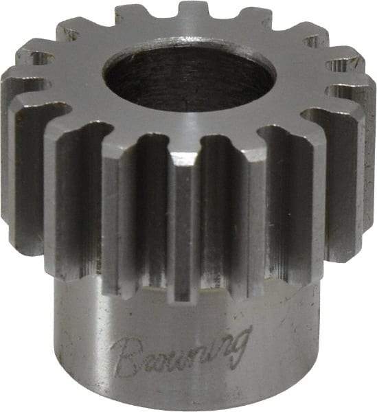 Browning - 16 Pitch, 1" Pitch Diam, 16 Tooth Spur Gear - 1/2" Bore Diam, 13/16" Hub Diam, Steel - Exact Tool & Supply