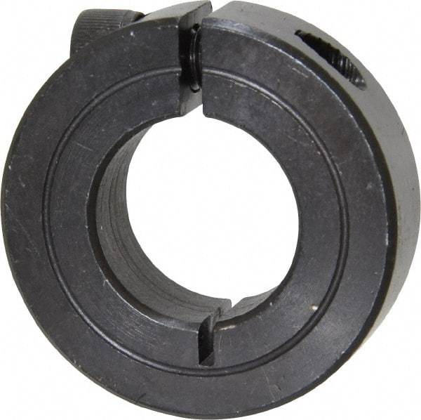 Climax Metal Products - 13/16" Bore, Steel, One Piece One Piece Split Shaft Collar - 1-5/8" Outside Diam, 1/2" Wide - Exact Tool & Supply