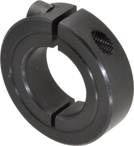 Climax Metal Products - 15/16" Bore, Steel, One Piece One Piece Split Shaft Collar - 1-3/4" Outside Diam, 1/2" Wide - Exact Tool & Supply