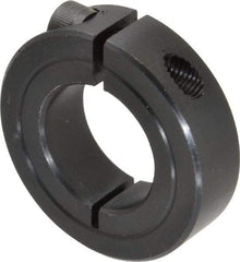 Climax Metal Products - 15/16" Bore, Steel, One Piece One Piece Split Shaft Collar - 1-3/4" Outside Diam, 1/2" Wide - Exact Tool & Supply