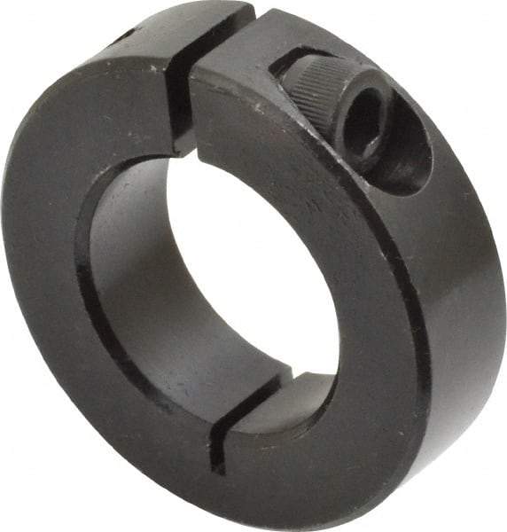 Climax Metal Products - 1" Bore, Steel, One Piece Clamp Collar - 1-3/4" Outside Diam, 1/2" Wide - Exact Tool & Supply