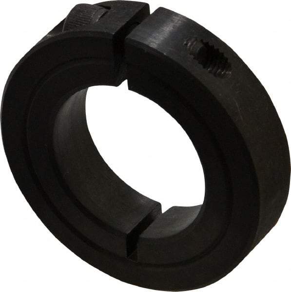 Climax Metal Products - 1-3/16" Bore, Steel, One Piece Clamp Collar - 2-1/16" Outside Diam, 1/2" Wide - Exact Tool & Supply