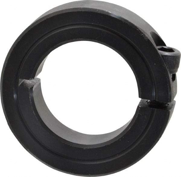 Climax Metal Products - 1-1/4" Bore, Steel, One Piece Clamp Collar - 2-1/16" Outside Diam, 1/2" Wide - Exact Tool & Supply