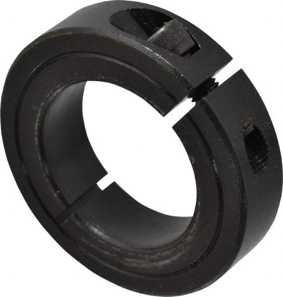 Climax Metal Products - 1-3/8" Bore, Steel, One Piece Clamp Collar - 2-1/4" Outside Diam, 9/16" Wide - Exact Tool & Supply
