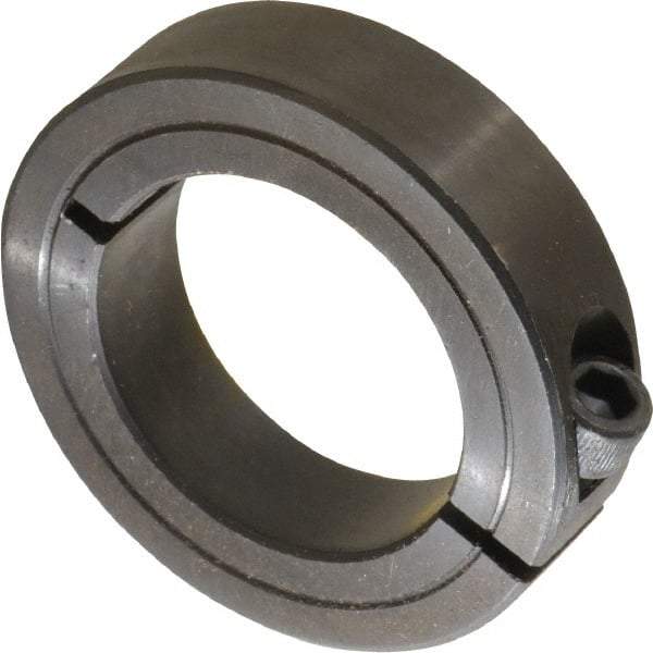 Climax Metal Products - 1-7/16" Bore, Steel, One Piece Clamp Collar - 2-1/4" Outside Diam, 9/16" Wide - Exact Tool & Supply