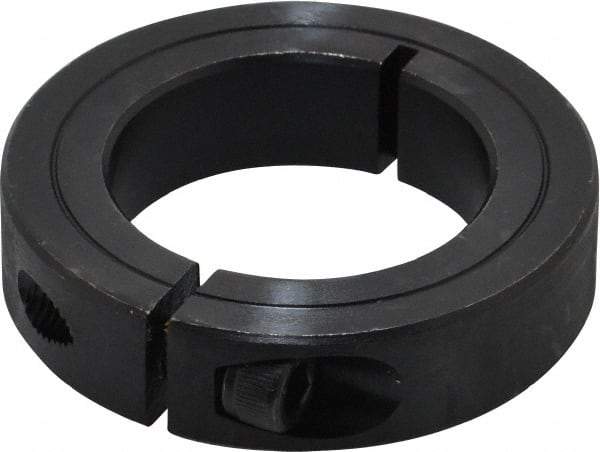 Climax Metal Products - 1-1/2" Bore, Steel, One Piece Clamp Collar - 2-3/8" Outside Diam, 9/16" Wide - Exact Tool & Supply