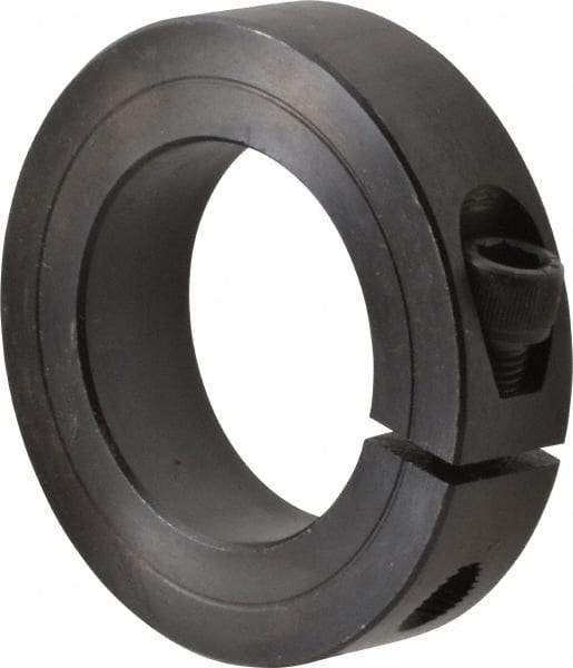 Climax Metal Products - 1-11/16" Bore, Steel, One Piece One Piece Split Shaft Collar - 2-3/4" Outside Diam, 11/16" Wide - Exact Tool & Supply