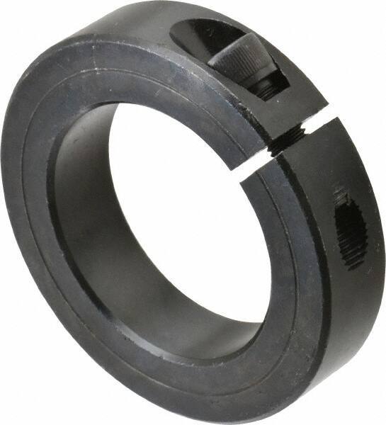 Climax Metal Products - 1-15/16" Bore, Steel, One Piece Clamp Collar - 3" Outside Diam, 11/16" Wide - Exact Tool & Supply
