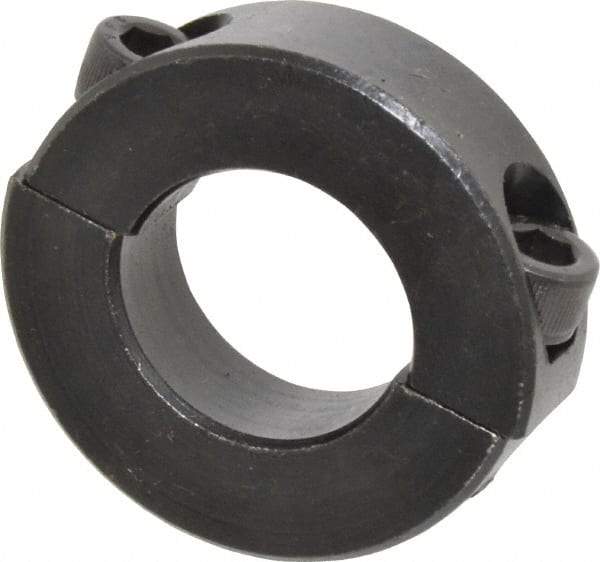 Climax Metal Products - 15/16" Bore, Steel, Two Piece Two Piece Split Shaft Collar - 1-3/4" Outside Diam, 1/2" Wide - Exact Tool & Supply